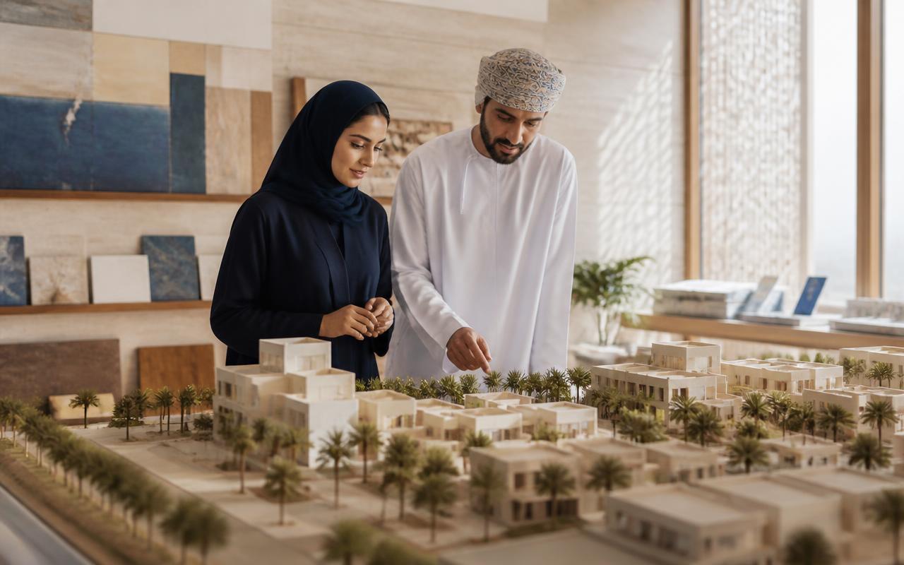 معماريان يراجعان نموذج حي سكني مستدام